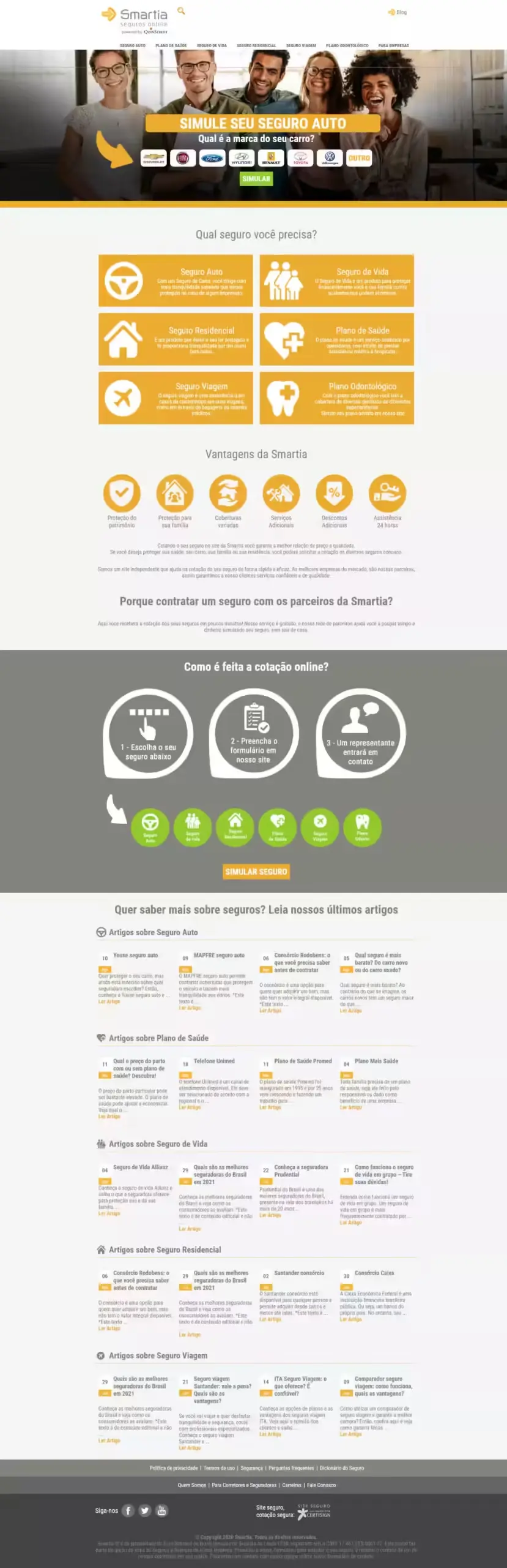 El diseño antiguo del sitio web antes de la migración a una arquitectura de Portal WordPress Escalable.