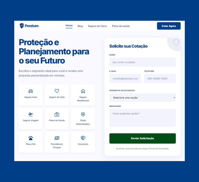 Figma to WordPress: How I Built the Prestum Insurance Website Using HTML, CSS, JS and PHP